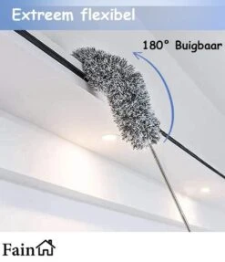 Fain® Plumeau Met Telescoopsteel – Grijs – 80 Tot 280 Cm - Uitschuifbaar – Wasbaar - Flexibel 360° Draaibaar – Duster - Microvezel Ragebol -Schoonmaakartikelen Winkel 1033x1200