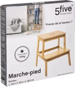 5Five - Bamboe Keukentrapje/opstapje Met 2 Treden 47 Cm - Keuken/badkamer Krukjes -Schoonmaakartikelen Winkel 1043x1200 1
