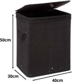 Wasmand Met Deksel 60 L - Bamboe - Zwart -Schoonmaakartikelen Winkel 1048x1200 2