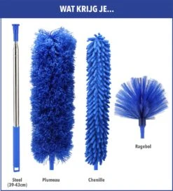 Telescopische Plumeau – Uitschuifbaar – Microvezel – Set Van 3 Opzetstukken – Stoffer – Ragebol -Schoonmaakartikelen Winkel 1084x1200 3