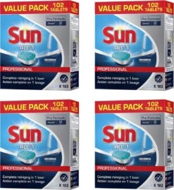 SUN® Sun Pro Formula All-in-1 Vaatwastabletten - Jaarbox - 4 X102 St