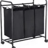 Mobiele Wassorteerder Met 3 Vakken - Op Wielen - 132 L (3 X 44 Liter) - Zwart -Schoonmaakartikelen Winkel 1109x1200 2