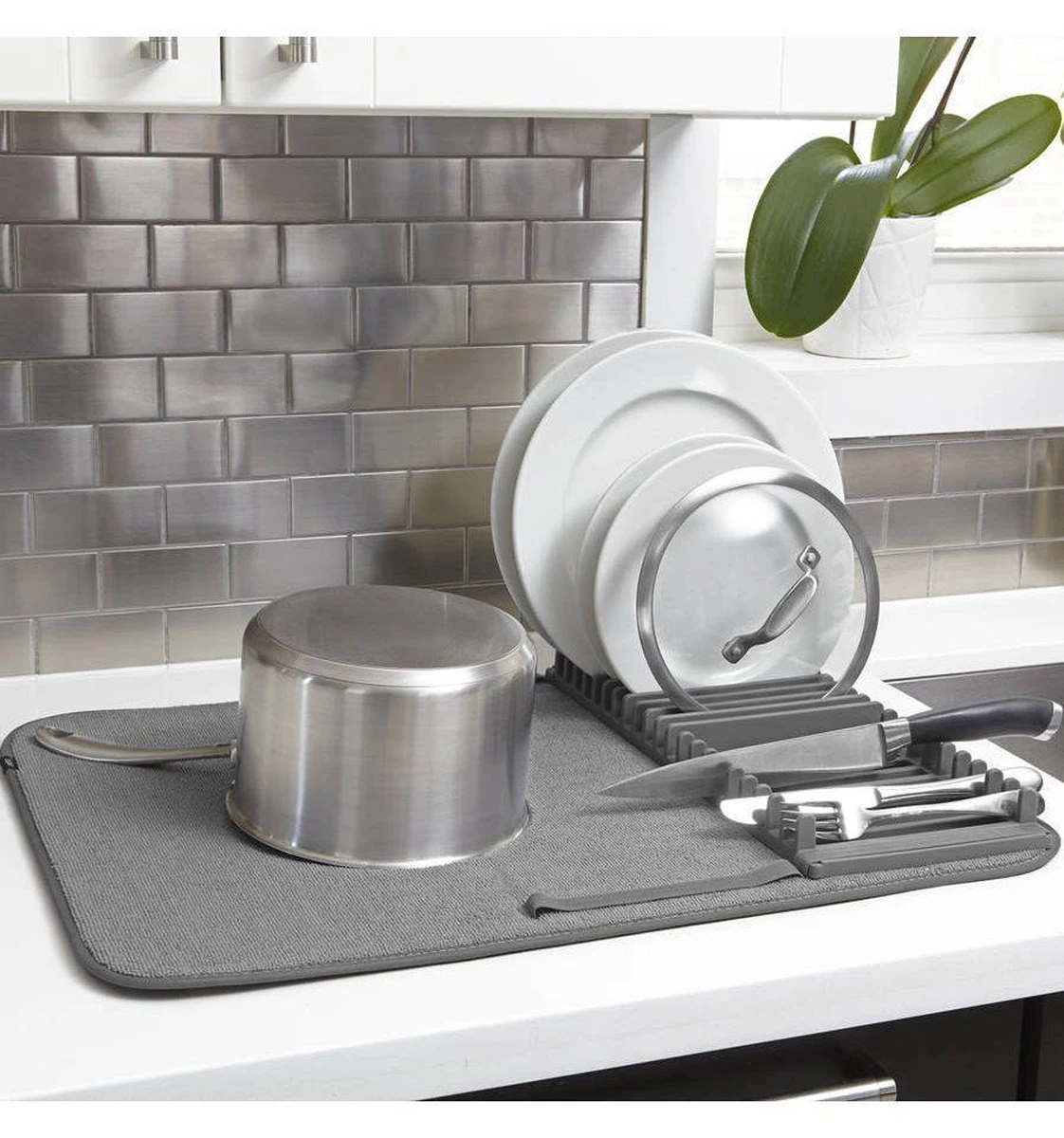 Umbra Udry Afdruiprek Met Droogmat - Antraciet 5 Umbra Udry Afdruiprek Met Droogmat - Antraciet - Afbeelding 3