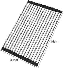 IBright Oprolbare Afdruiprek - Pannen Rooster Hittebestendig - Afdruiprooster - Pannenonderzetter - RVS Zwart 11 IBright Oprolbare Afdruiprek - Pannen Rooster Hittebestendig - Afdruiprooster - Pannenonderzetter - RVS Zwart -Schoonmaakartikelen Winkel 1128x1200 1