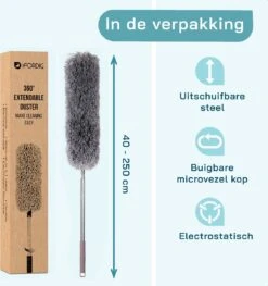 ForDig Telescopische Plumeau Microvezel - Duster Met Telescoopsteel Uitschuifbaar Tot 250 Cm - Wasbaar - 360 Graden Draaibaar -Schoonmaakartikelen Winkel 1128x1200 3