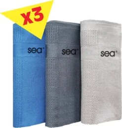SEA Microvezeldoekjes | 3 SETS | Schoonmaakdoeken | Duurzaam | Microvezel Doek Auto | Reinigingsdoekjes | Microvezeldoeken | Schoonmaakdoekjes | Raamdoeken | 60x40cm | 3x3 Stuks