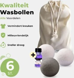 Drogerballen Met Wasparfum - Droogballen - Set Van 6 XL Ballen - Wasdroger Ballen Wol - 100% Nieuw-Zeelands Schapenwol - Wasballen -Schoonmaakartikelen Winkel 1143x1200