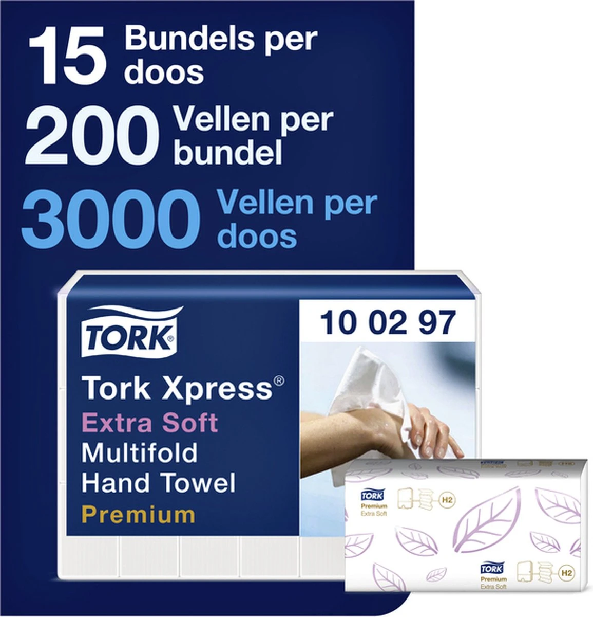 Tork Handdoekpapier Intervouw Super-soft 2-laags 2100 Vel 4 Tork Handdoekpapier Intervouw Super-soft 2-laags 2100 Vel - Afbeelding 2