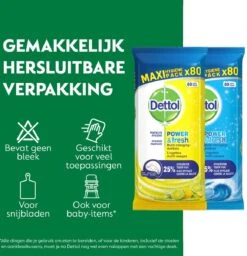 Dettol - 320 Schoonmaakdoekjes Power & Fresh - Citrus 2x80 - Oceanfris 2x80 -Schoonmaakartikelen Winkel 1160x1200 5