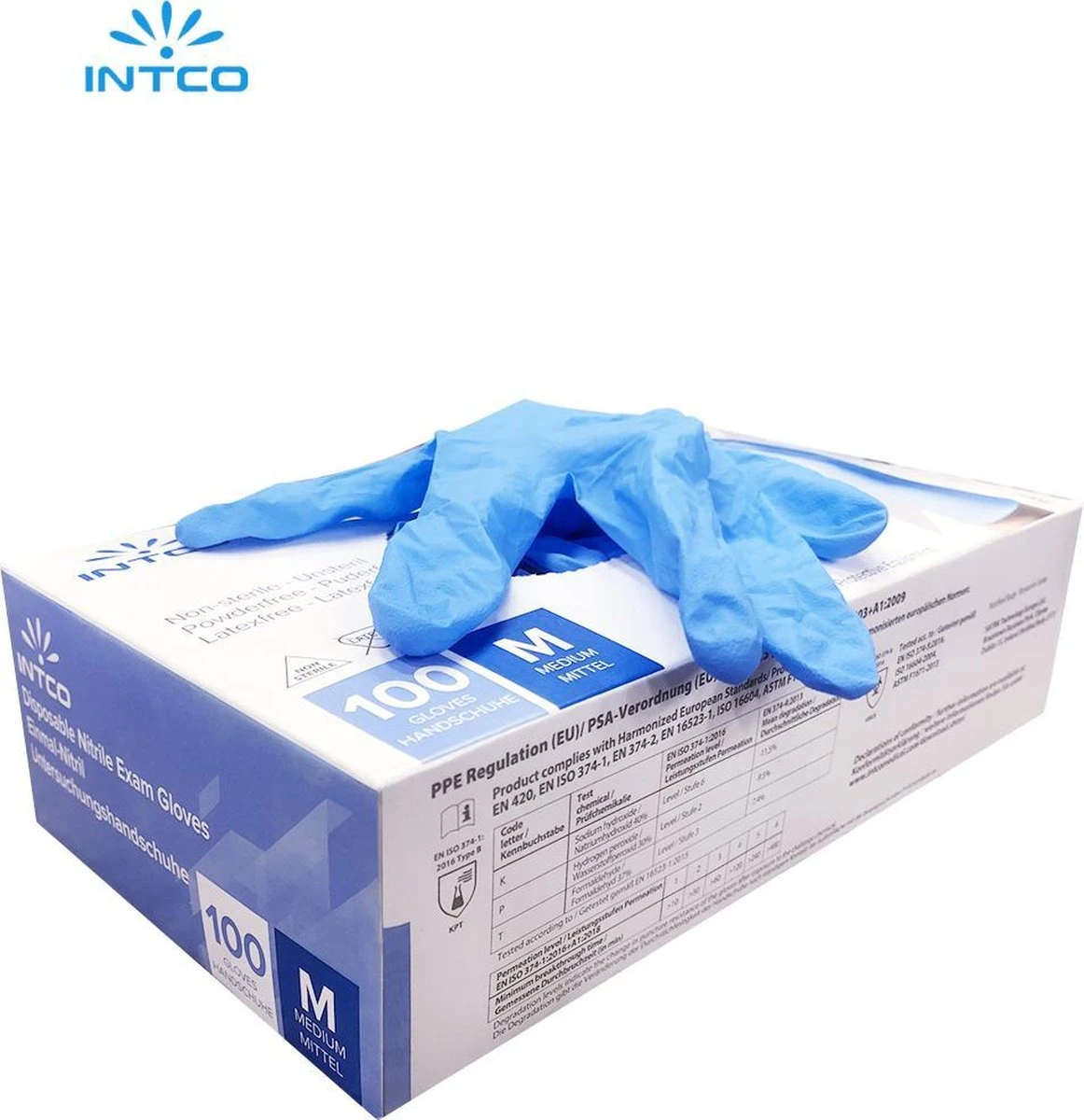 Intco Nitril Handschoenen - 100 Stuks Nitrile Wegwerp Handschoenen - Poedervrij, Latexvrij - Onderzoekshandschoenen - Maat: S - Blauw 3 Intco Nitril Handschoenen - 100 Stuks Nitrile Wegwerp Handschoenen - Poedervrij, Latexvrij - Onderzoekshandschoenen - Maat: S - Blauw