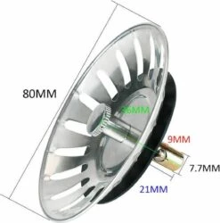 Afvoerzeef Roestvrijstaal - Gootsteen Zeef - Gootsteen Stopper - RVS - 80mm -Schoonmaakartikelen Winkel 1184x1200 1