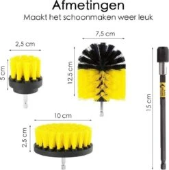 Professionele 4 Delige Borstelset Voor De Boormachine Incl. Verlengstuk, Deze Schoonmaak Schuurborstel Elektrisch Opzetborstel Schrobborstel Set Is Geschikt Als Schrobber Voor Badkamer, Auto, Keuken En Tuin -Schoonmaakartikelen Winkel 1196x1200 8