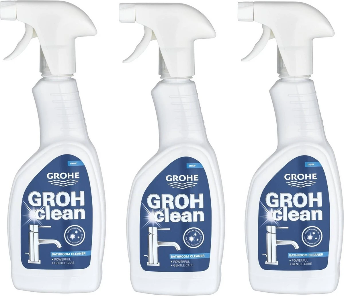 GROHE Grohclean Reiniger - 3x 500 Ml - Voor Badkamer/Keuken/Toilet - Voordeelverpakking - Schoonmaakmiddel 3 GROHE Grohclean Reiniger - 3x 500 Ml - Voor Badkamer/Keuken/Toilet - Voordeelverpakking - Schoonmaakmiddel
