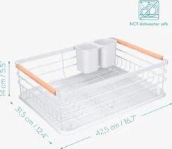 Navaris Afdruiprek Met Uitneembare Bestekhouder - Afwasrek Met Losse Lekbak - Vaatwasrek Met Plateau - Voor Bestek, Borden, Schalen En Pannen -Schoonmaakartikelen Winkel 1200x1040