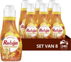 Robijn Classics Passiebloem & Bergamot Wasverzachter - 8 X 30 Wasbeurten - Voordeelverpakking