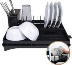 Baulk® - Afdruiprek - Afdruiprek Met Lekbak - Afwas - Droogrek Afwas - RVS - Bestekbak - Modern -Schoonmaakartikelen Winkel 1200x1084 1