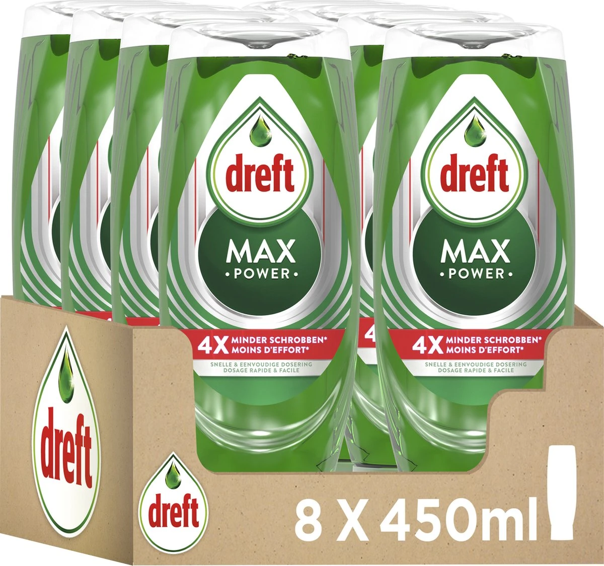 Dreft MaxPower - Vloeibaar Afwasmiddel - Voordeelverpakking 8 X 450 Ml 11 Dreft MaxPower - Vloeibaar Afwasmiddel - Voordeelverpakking 8 X 450 Ml - Afbeelding 9