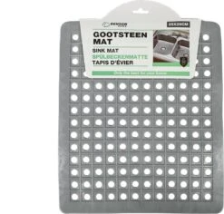 Merkloos Gootsteenmat PVC Vierkant Grijs 28 Cm -Schoonmaakartikelen Winkel 1200x1145