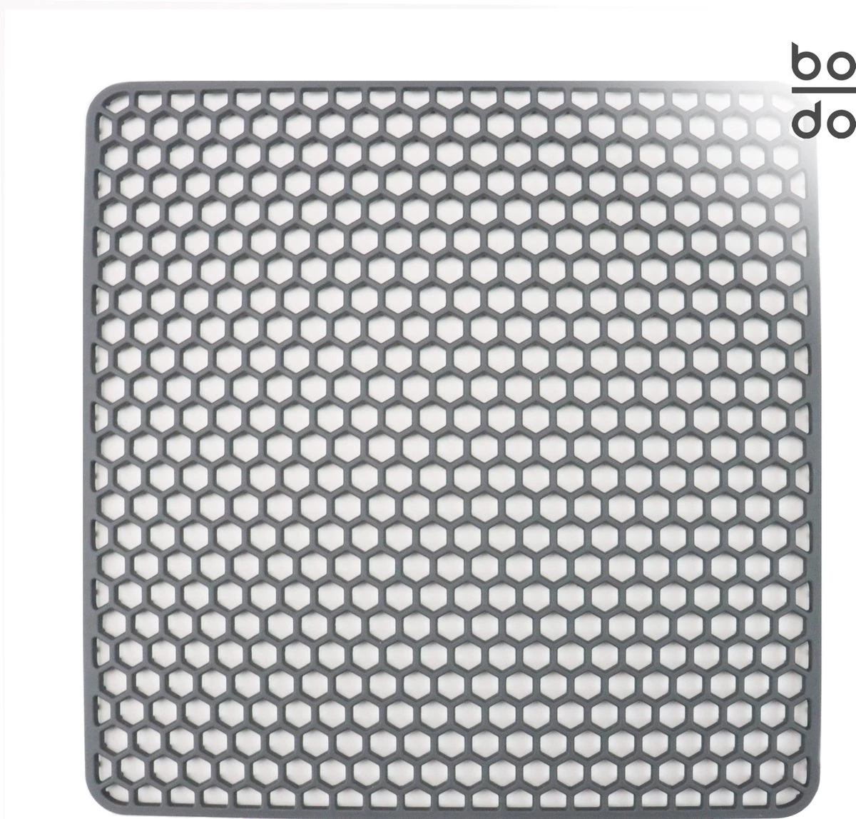 BODO Gootsteenmat Siliconen Donker Grijs - 34.5 X 34.5 Cm - Keuken Accessoires - Gootsteen Beschermer - Onderzetters Siliconen - Anti Kras 3 BODO Gootsteenmat Siliconen Donker Grijs - 34.5 X 34.5 Cm - Keuken Accessoires - Gootsteen Beschermer - Onderzetters Siliconen - Anti Kras