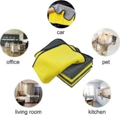 Merkloos Microvezel Droogdoek-Auto Droogdoek-Auto Droogdoek Microvezeldoek-auto Poetsen-poetsdoek- Reinigingsdoekjes- Duurzaam – 30x30 Cm - Geel/grijs -Schoonmaakartikelen Winkel 1200x1154 4