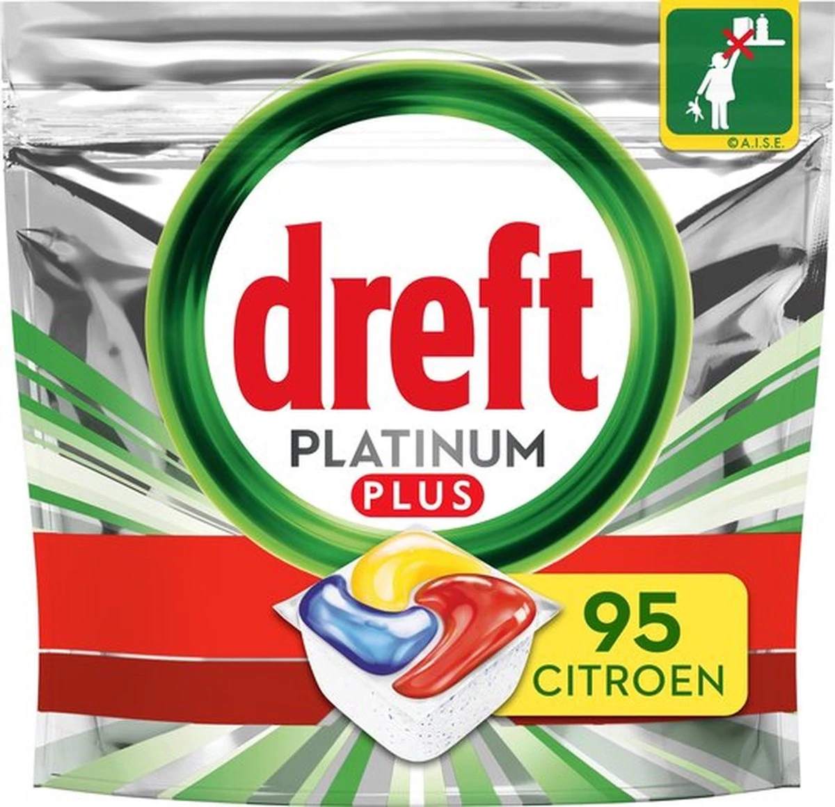 Dreft Platinum Plus All In One Lemon - 95 Stuks - Voordeelverpakking - Vaatwastabletten 3 Dreft Platinum Plus All In One Lemon - 95 Stuks - Voordeelverpakking - Vaatwastabletten