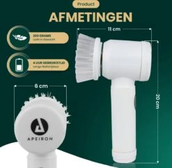 Apeiron Elektrische Schoonmaakborstel - Poetsmachine - Poliermachine - Schrobborstel - Handborstel - Werkborstel - Schrobber - Boorborstel - Wasborstel - Schoonmaakmiddelen - Reinigingsborstel - 3 Opzetstukken 23 Apeiron Elektrische Schoonmaakborstel - Poetsmachine - Poliermachine - Schrobborstel - Handborstel - Werkborstel - Schrobber - Boorborstel - Wasborstel - Schoonmaakmiddelen - Reinigingsborstel - 3 Opzetstukken -Schoonmaakartikelen Winkel 1200x1170 7