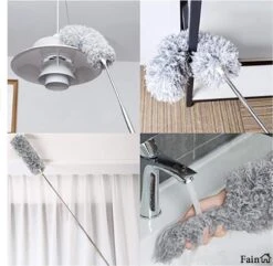 Fain® Plumeau Met Telescoopsteel – Grijs – 80 Tot 280 Cm - Uitschuifbaar – Wasbaar - Flexibel 360° Draaibaar – Duster - Microvezel Ragebol -Schoonmaakartikelen Winkel 1200x1170 8