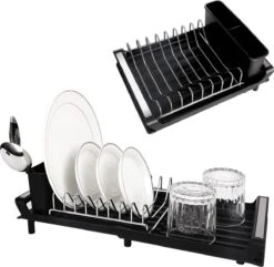 MIRI Afdruiprek – Afwasrek – Uitschuifbaar – Met Lekbak In Gootsteen – Afwas – Roestvrij Staal – Zwart 13 MIRI Afdruiprek – Afwasrek – Uitschuifbaar – Met Lekbak In Gootsteen – Afwas – Roestvrij Staal – Zwart -Schoonmaakartikelen Winkel 1200x1173 5