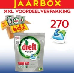 Dreft All In One Platinum - 270 Stuks - Vaatwastabletten - Jaarbox - Voordeelverpakking -Schoonmaakartikelen Winkel 1200x1175 2