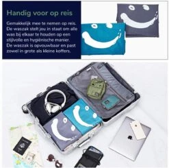 Wonair - Grote Waszak - 60x90cm - Hemelsblauw - Met Trekkoord En Draagband -Schoonmaakartikelen Winkel 1200x1189 3