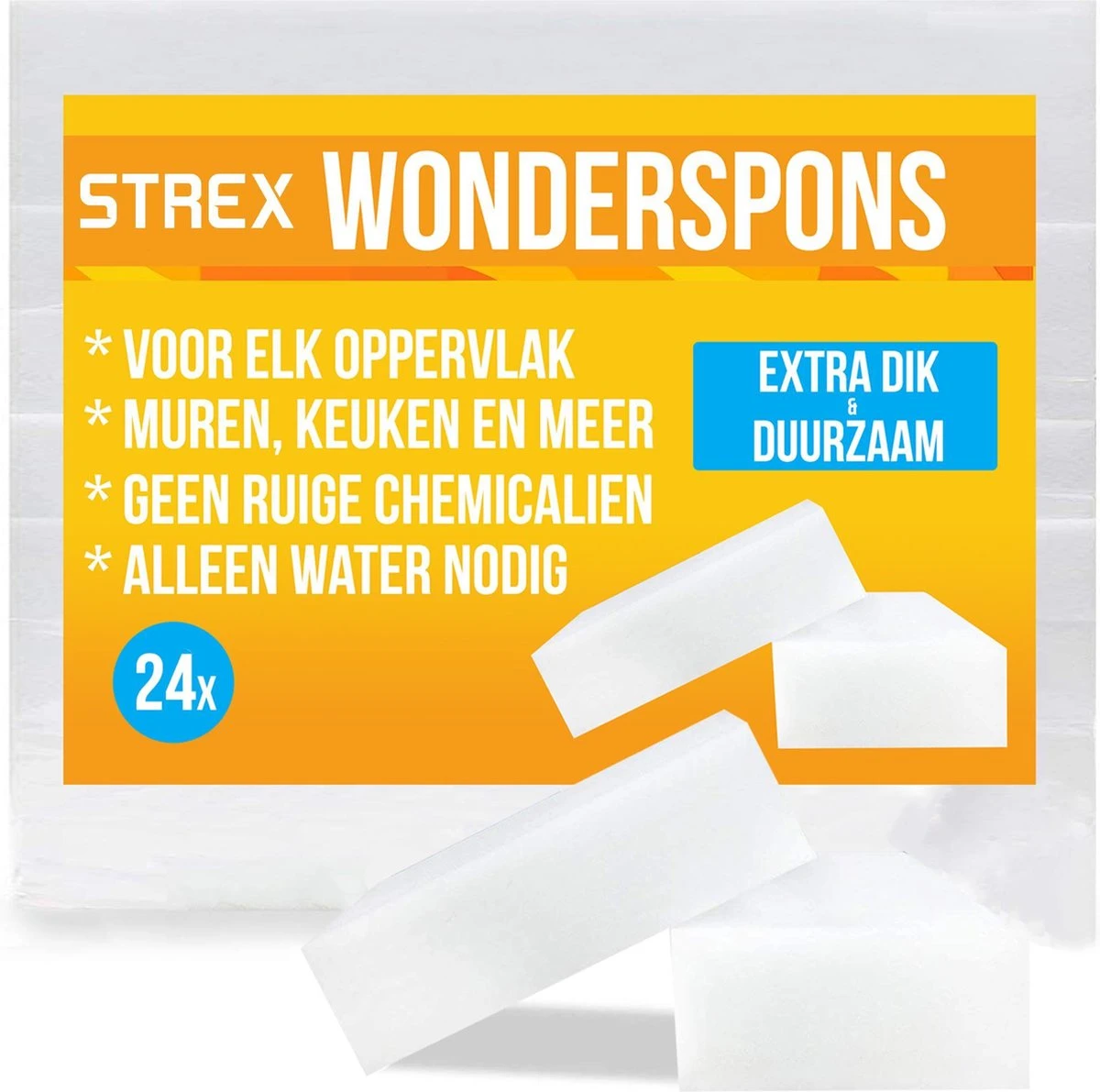 24x Wonderspons | Schoonmaakspons | Sponsjes | Magic Eraser | Wondersponzen | Alle Oppervlakken | Vlekken Verwijderen | Melamine Spons 3 24x Wonderspons | Schoonmaakspons | Sponsjes | Magic Eraser | Wondersponzen | Alle Oppervlakken | Vlekken Verwijderen | Melamine Spons