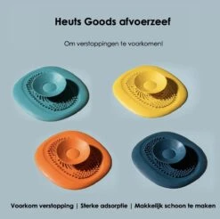 Heuts Goods - Gootsteenzeef - Gootsteenstop - Afvoerzeef - Afvoerstop - Spoelbal - Bad - Douchebak - Keuken - Wasbak - Badkuip - Siliconen - Donkerblauw -Schoonmaakartikelen Winkel 1200x1196 11
