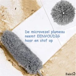 Fain® Plumeau Met Telescoopsteel – Grijs – 80 Tot 280 Cm - Uitschuifbaar – Wasbaar - Flexibel 360° Draaibaar – Duster - Microvezel Ragebol -Schoonmaakartikelen Winkel 1200x1198 51