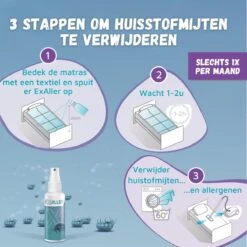 Exaller Anti Huisstofmijt Spray 150ml - 100% Natuurlijk Huismijt Bestrijder - Klinisch Getest - Behandeling En Preventie Van Huisstofmijtallergie -Schoonmaakartikelen Winkel 1200x1200 1222
