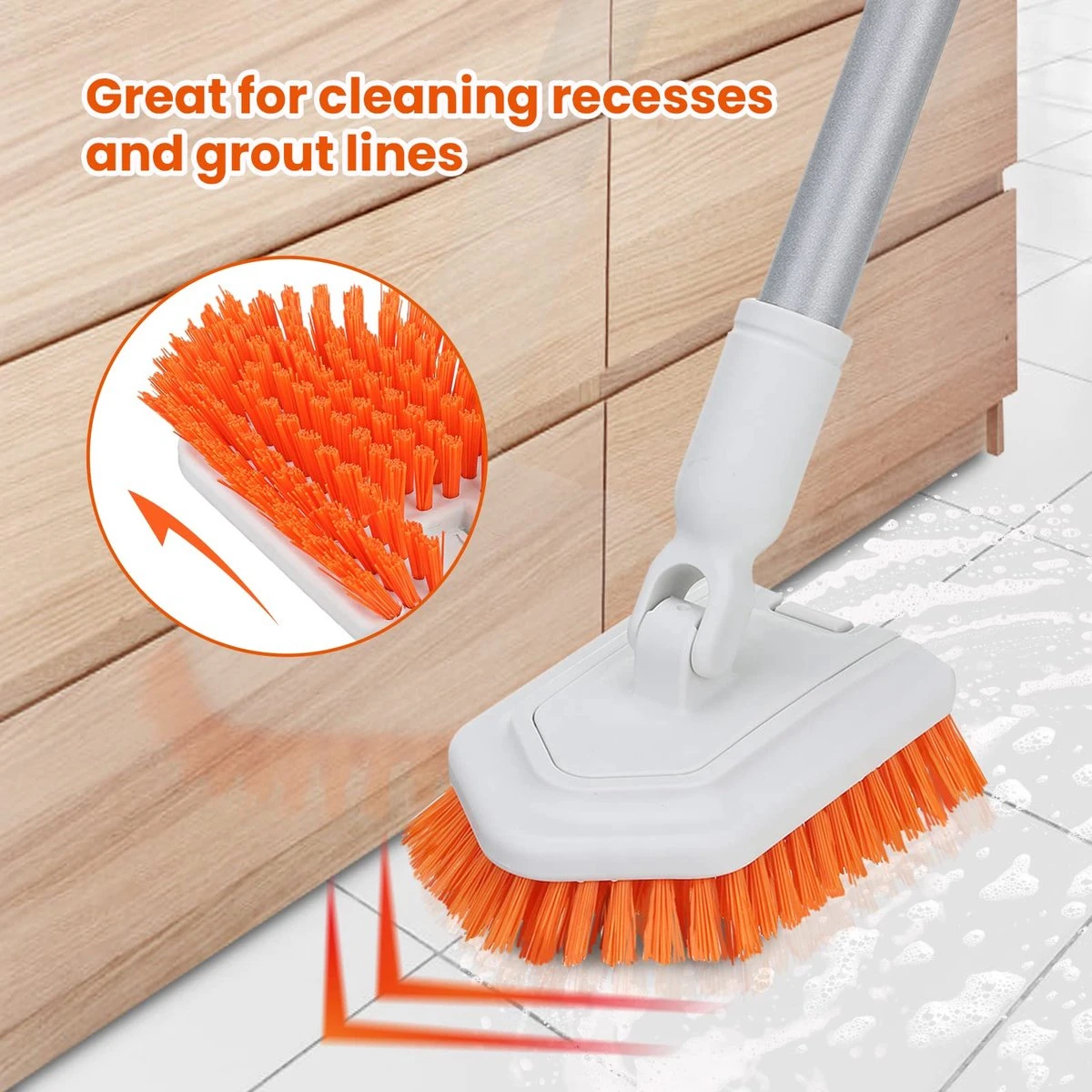Merkloos Badkamer Reinigingsborstel - Badkamerschrobborstel - Reinigingsborstel - Met Afneembare Telescopische Handgreep En 180° Verstelbare Gezamenlijke Reinigingsborstel - Lange Steel 107 Cm 8 Merkloos Badkamer Reinigingsborstel - Badkamerschrobborstel - Reinigingsborstel - Met Afneembare Telescopische Handgreep En 180° Verstelbare Gezamenlijke Reinigingsborstel - Lange Steel 107 Cm - Afbeelding 6