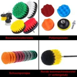 Borstelset Boormachine 25 Delig Per 2 - Schuursponsjes- Schrobborstel - Boorborstel - Schuurborstel - Borstel Boormachine - Schoonmaakborstel - Reinigingsborstel - Tapijtreiniger - Borstelset -Schoonmaakartikelen Winkel 1200x1200 1330