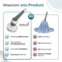 GoScrub® Elektrische Schoonmaakborstel – Elektrische Schrobber - Schrobborstel – Voor Badkamer Of Keuken – Schrobber Met Steel – Luiwagen – Polijstmachine - Poetsmachine Met 10 Opzetstukken 18 GoScrub® Elektrische Schoonmaakborstel – Elektrische Schrobber - Schrobborstel – Voor Badkamer Of Keuken – Schrobber Met Steel – Luiwagen – Polijstmachine - Poetsmachine Met 10 Opzetstukken -Schoonmaakartikelen Winkel 1200x1200 1369