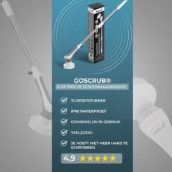 GoScrub® Elektrische Schoonmaakborstel – Elektrische Schrobber - Schrobborstel – Voor Badkamer Of Keuken – Schrobber Met Steel – Luiwagen – Polijstmachine - Poetsmachine Met 10 Opzetstukken 19 GoScrub® Elektrische Schoonmaakborstel – Elektrische Schrobber - Schrobborstel – Voor Badkamer Of Keuken – Schrobber Met Steel – Luiwagen – Polijstmachine - Poetsmachine Met 10 Opzetstukken -Schoonmaakartikelen Winkel 1200x1200 1370