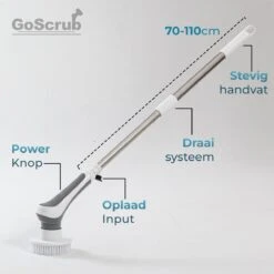 GoScrub® Elektrische Schoonmaakborstel – Elektrische Schrobber - Schrobborstel – Voor Badkamer Of Keuken – Schrobber Met Steel – Luiwagen – Polijstmachine - Poetsmachine Met 10 Opzetstukken 25 GoScrub® Elektrische Schoonmaakborstel – Elektrische Schrobber - Schrobborstel – Voor Badkamer Of Keuken – Schrobber Met Steel – Luiwagen – Polijstmachine - Poetsmachine Met 10 Opzetstukken -Schoonmaakartikelen Winkel 1200x1200 1376
