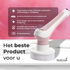 GoScrub® Elektrische Schoonmaakborstel – Elektrische Schrobber - Schrobborstel – Voor Badkamer Of Keuken – Schrobber Met Steel – Luiwagen – Polijstmachine - Roze -Schoonmaakartikelen Winkel 1200x1200 1379
