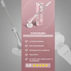 GoScrub® Elektrische Schoonmaakborstel – Elektrische Schrobber - Schrobborstel – Voor Badkamer Of Keuken – Schrobber Met Steel – Luiwagen – Polijstmachine - Roze -Schoonmaakartikelen Winkel 1200x1200 1384