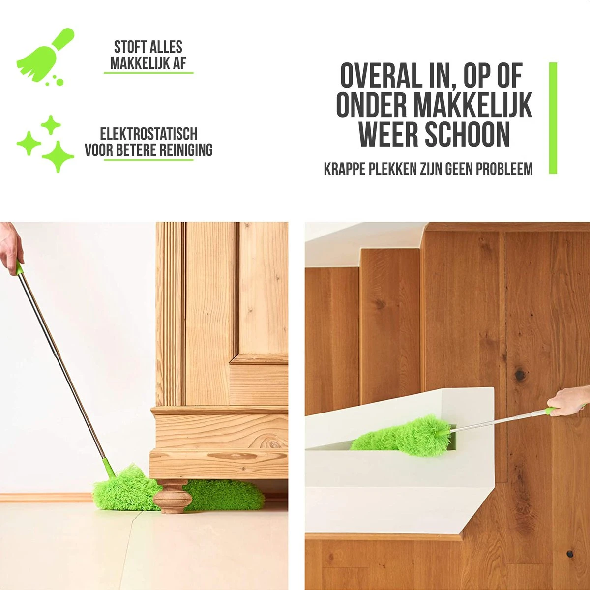 Strex Telescopische Plumeau Set Met Telescoopsteel - 60 Tot 140 Cm - Uitschuifbaar - Flexibel - Microvezel Ragebol - 5-Delige Schoonmaak Set 4 Strex Telescopische Plumeau Set Met Telescoopsteel - 60 Tot 140 Cm - Uitschuifbaar - Flexibel - Microvezel Ragebol - 5-Delige Schoonmaak Set - Afbeelding 2