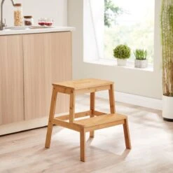 ACAZA Krukje In 2 Niveaus - Houten Opstapje - Bruin -Schoonmaakartikelen Winkel 1200x1200 1472