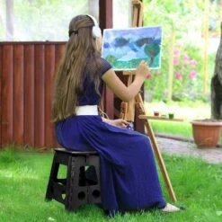 Buxibo - Kruk - Krukje - Keukentrap - Keukentrapje - Opvouwbaar Trapje - Keuken/Badkamer/Schuur Trapje - 29 X 24 X 40cm -Schoonmaakartikelen Winkel 1200x1200 1477