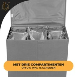 LIVILO - Wasmand – 3 Vakken Met Deksel – Opvouwbaar – 120 Liter – Met 3 Uitneembare Waszakken – Stoffen Wasmand – Grijs 8 LIVILO - Wasmand – 3 Vakken Met Deksel – Opvouwbaar – 120 Liter – Met 3 Uitneembare Waszakken – Stoffen Wasmand – Grijs -Schoonmaakartikelen Winkel 1200x1200 1540