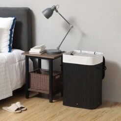 Wasmand Met Deksel 60 L - Bamboe - Zwart -Schoonmaakartikelen Winkel 1200x1200 1546