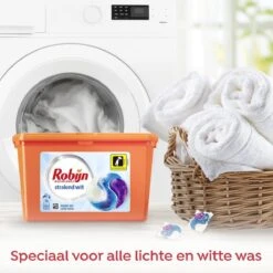 Robijn Stralend Wit 3 In 1 Wascapsules Speciaal Voor De Witte Was - 40 Wasbeurten Kwartaalbox -Schoonmaakartikelen Winkel 1200x1200 186