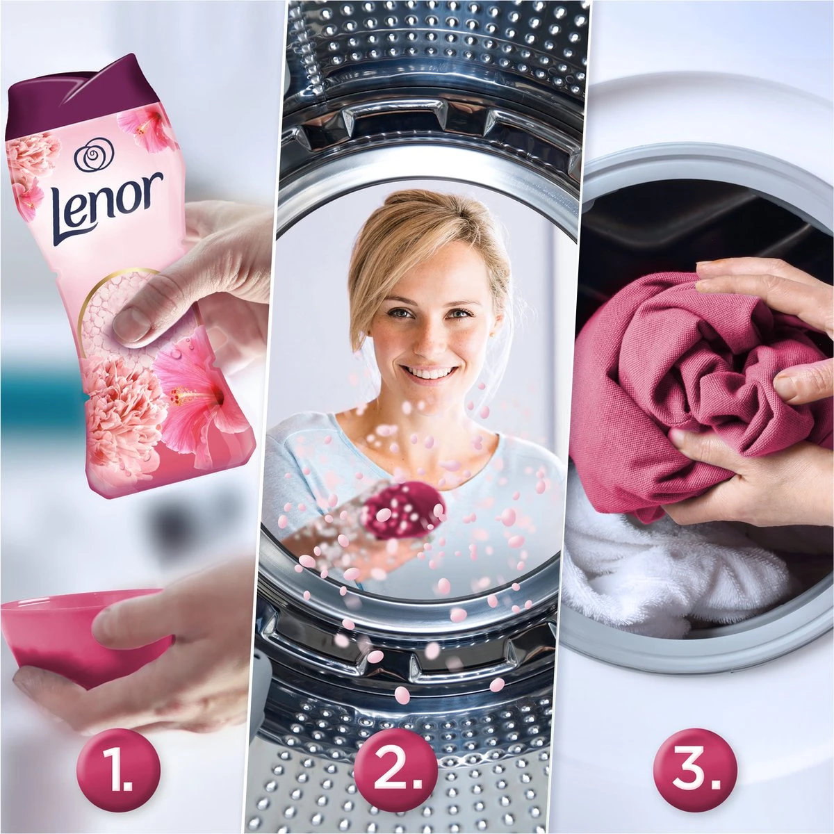 Lenor Pioenroos En Hibiscus Parels - In-Wash Geurbooster - Voordeelverpakking 6 X 15 Wasbeurten 5 Lenor Pioenroos En Hibiscus Parels - In-Wash Geurbooster - Voordeelverpakking 6 X 15 Wasbeurten - Afbeelding 3
