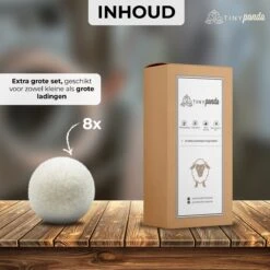Merkloos Droger Ballen XL 8 Stuks – Zero Waste Dryer Balls - Duurzaam – Wasverzachter – Herbruikbare Drogerballen – Droogt De Was Sneller – Tiny Panda -Schoonmaakartikelen Winkel 1200x1200 462