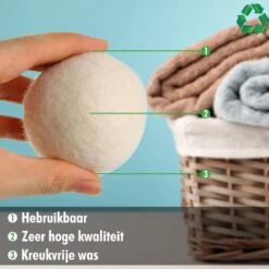 Merkloos Drogerballen Wol XL 6 Stuks - Duurzaam - Wasverzachter - Drogerbollen - Wasdrogerballen - Wasbollen -Schoonmaakartikelen Winkel 1200x1200 475